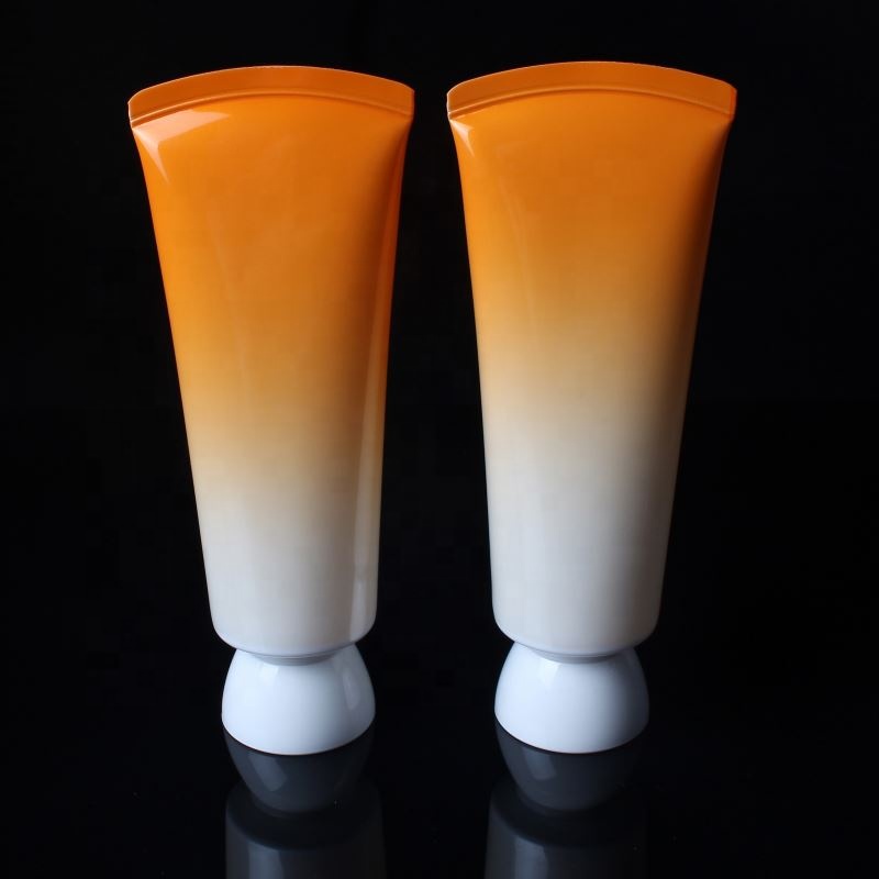 XINFLY厂家定制白色旋盖异形封尾管120ml化妆品软管系洗面奶软管